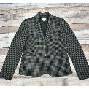 J. Crew Factory Elbow Patch Keating Boy Blazer Business Houndstooth Grey Black